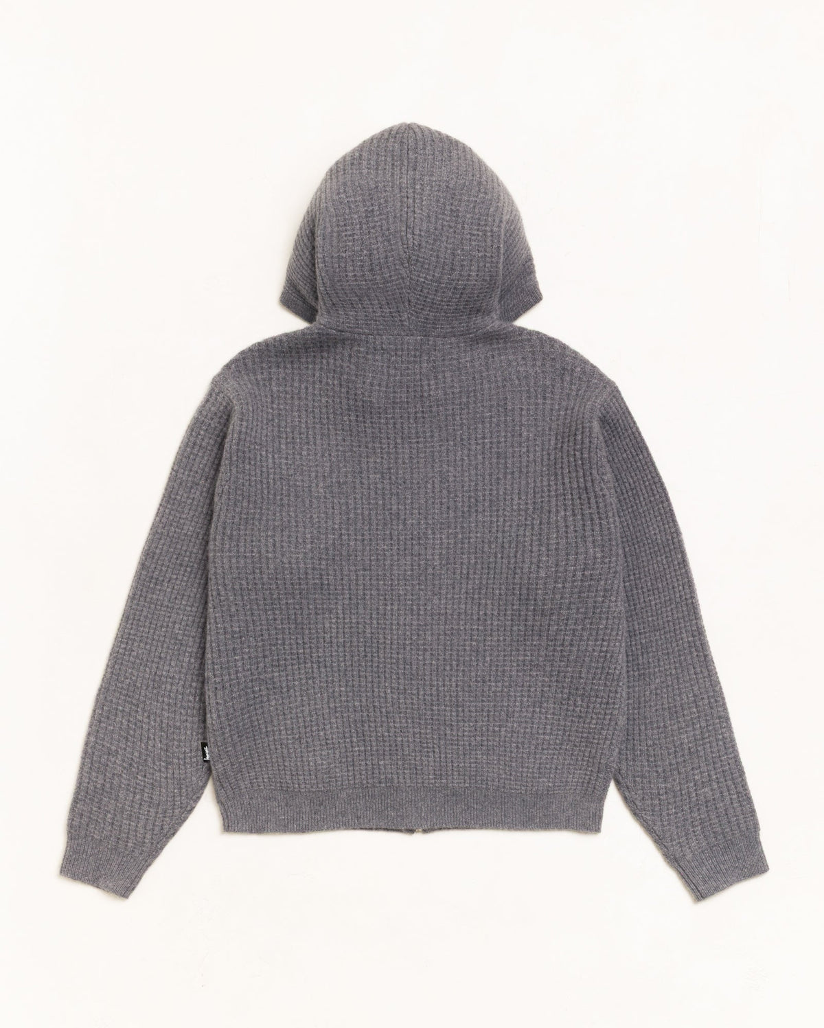 WAFFLE CASHMERE ZIP HOOD SWEATER