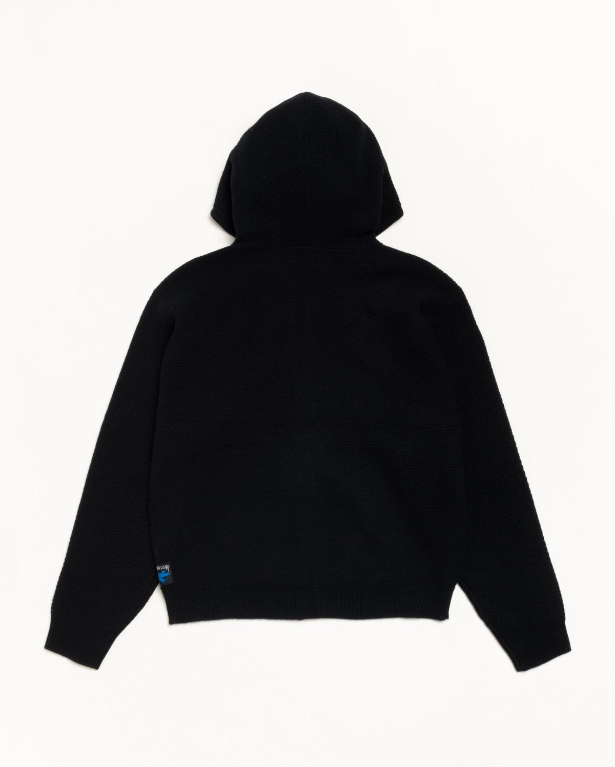 TEXTURED ZIP HOODED SWEATER